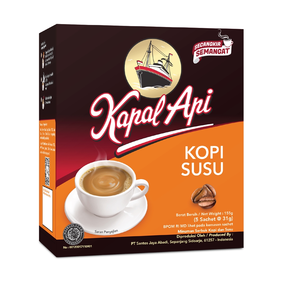 Kapal Api Kopi Susu Dus (5 Sachet 31 Gram) Kapal Api Store Official