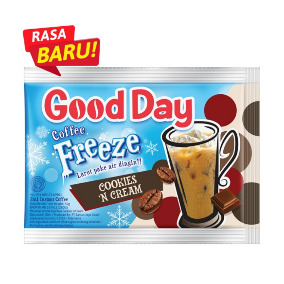 Good Day Coffee Freeze Cookies N Cream Renteng (10 Sachet @30 Gram) | Kapal  Api Store: Official E-Commerce Pt Kapal Api Global