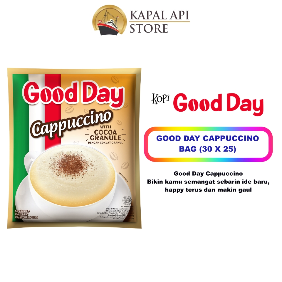 Good Day Kopi Cappuccino Bag (30 Sachet @25 Gram) | Kapal Api Store