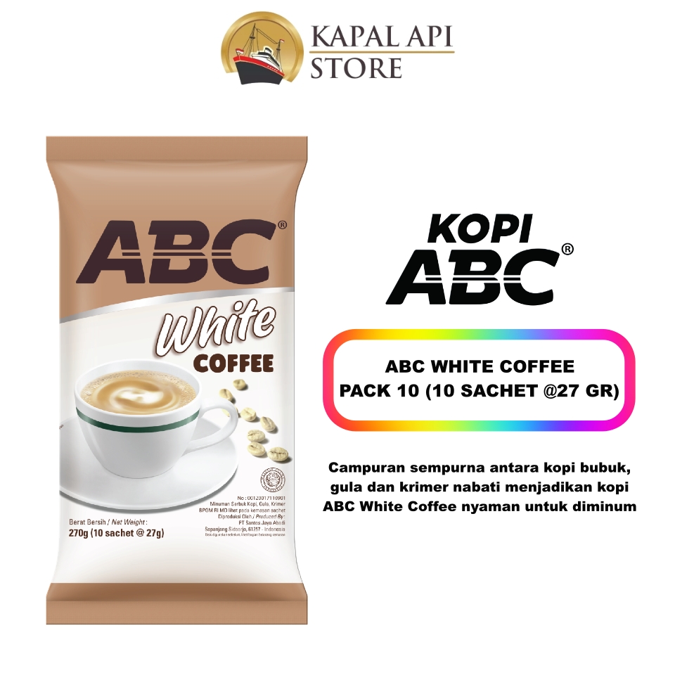 Abc White Coffee Pack Sachet Gram Kapal Api Store Official E Commerce Pt Kapal