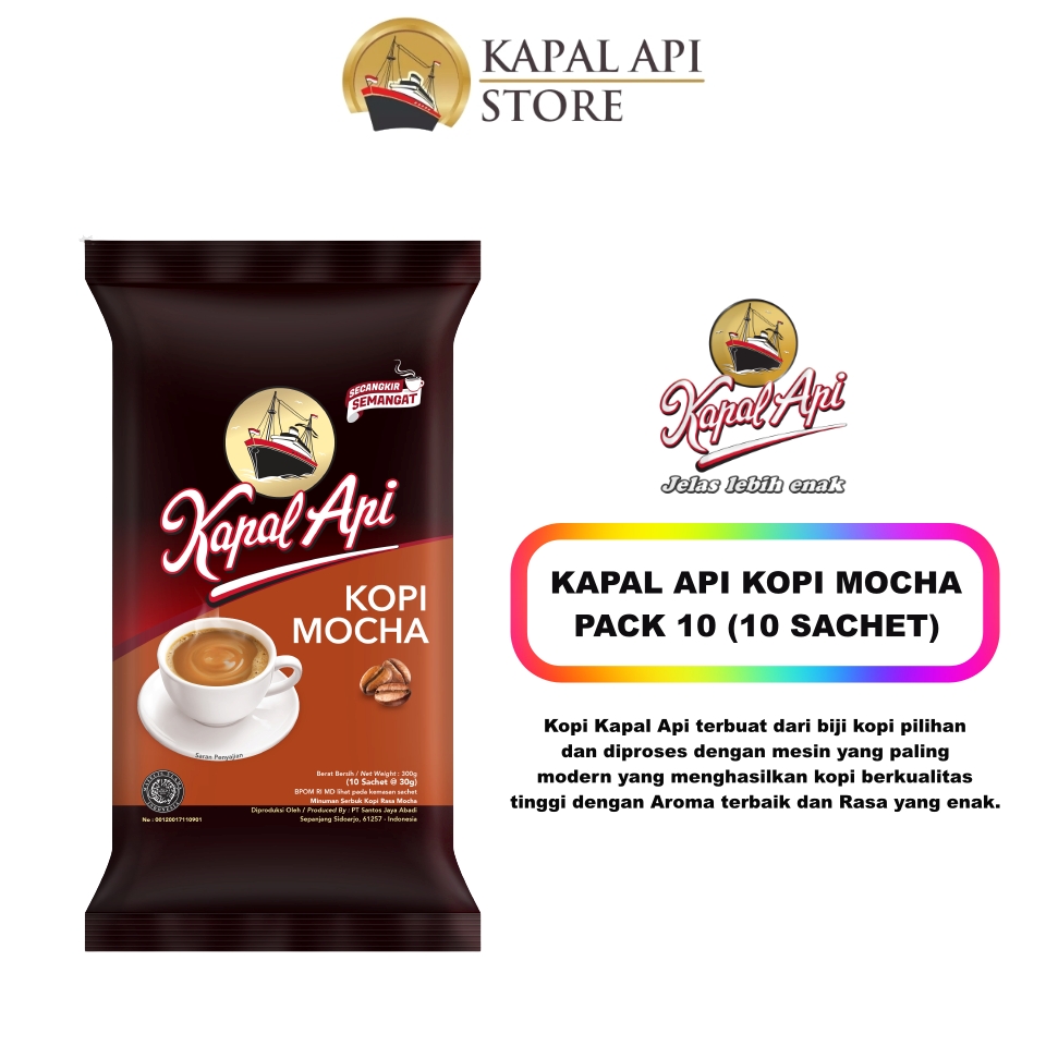 Kapal Api Mocha Kopi Pack 10 (10 Sachet 30 Gram) Kapal Api Store