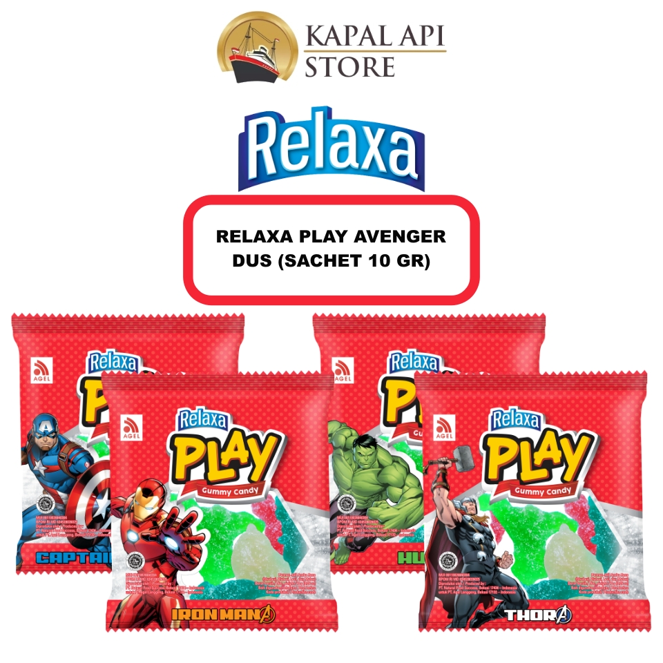 Relaxa Play Mix Avenger Spiderman Dus Sachet 12 X 10 Gr Kapal Api