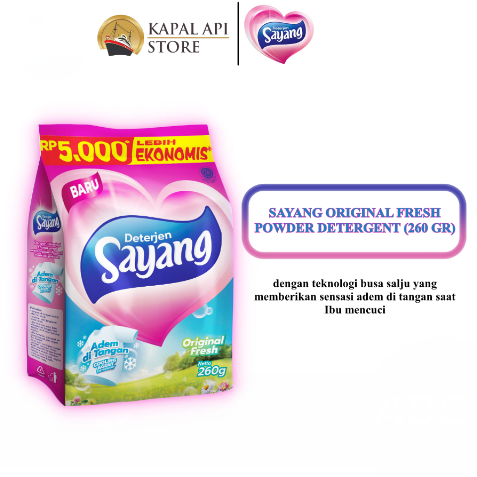 Detergent Sayang Powder Original Fresh (260 gr) Kapal Api Store