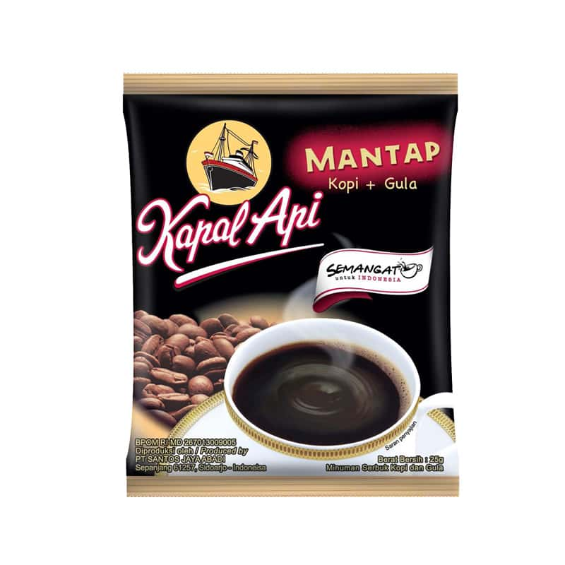 Kapal Api Kopi Gula Rasa Mantap Renteng (10 Sachet @25 Gram) | Kapal